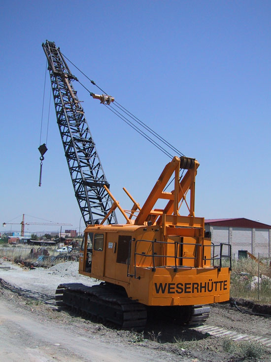 Gr&uacute;a excavadora Weserh&uuml;tte W180 usada con elevado tiro directo de cabestrante. Maquinaria de segunda mano para cimentaciones especiales