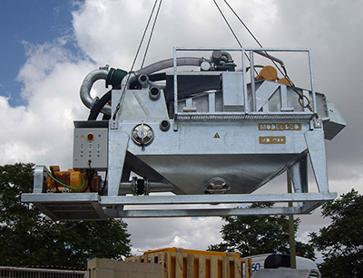 MODEL&CO, manufacturer of mud desanders of double cycloning MD190D for mud treatment for foundation engineering. MODEL&CO, manufacturer of foundation engineering equipment