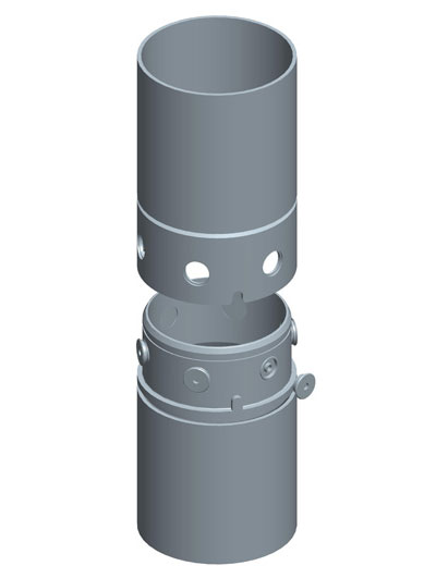 MODEL&CO, manufacturer of round stop-end pipe joint with perimetral bolts for diaphragm wall for foundation engineering. MODEL&CO, manufacturer of foundation engineering equipment