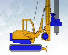 Manufacturer of piling foundation engineering equipment with continuous flight auger, rotary rigs and bored piles. Rotary heads and drilling tools. MODEL&CO, foundation engineering  equipment manufacturer.