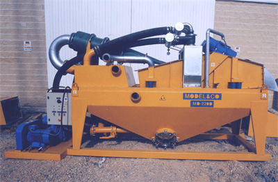 MODEL&CO, fabricante de desarenadores de lodos de doble ciclonado MD220D para obras de cimentaciones especiales. Fabricante de maquinaria de tratamiento de lodos
