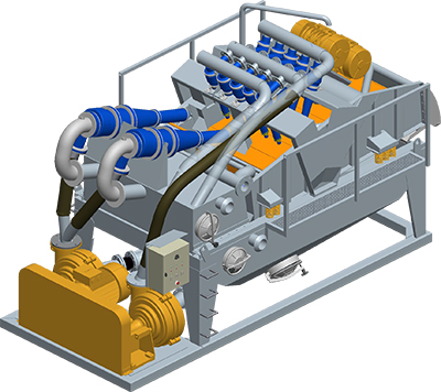 MODEL&CO, fabricante de desarenadores de lodos de doble ciclonado MD450D para obras de cimentaciones especiales. Fabricante de maquinaria de tratamiento de lodos