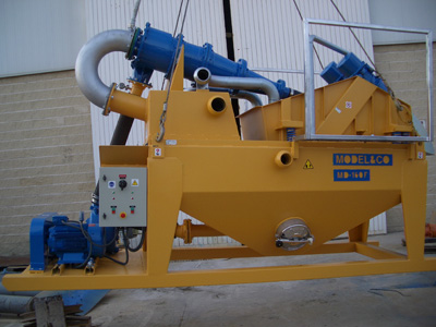 MODEL&CO, fabricante de desarenador est&aacute;ndar de lodos de simple ciclonado MD160F para obras de cimentaciones especiales. Fabricante de maquinaria de tratamiento de lodos